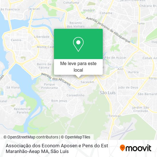 Associação dos Econom Aposen e Pens do Est Maranhão-Aeap MA mapa