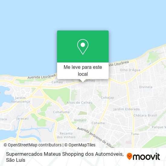 Supermercados Mateus Shopping dos Automóveis mapa