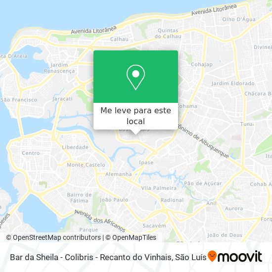 Bar da Sheila - Colibris - Recanto do Vinhais mapa