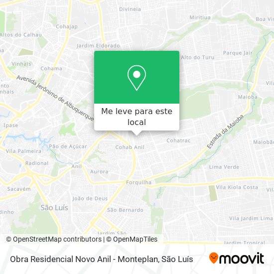 Obra Residencial Novo Anil - Monteplan mapa