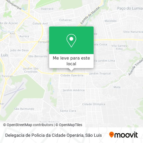 Delegacia de Policia da Cidade Operária mapa