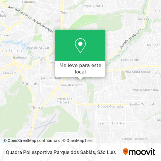 Quadra Poliesportiva Parque dos Sabiás mapa