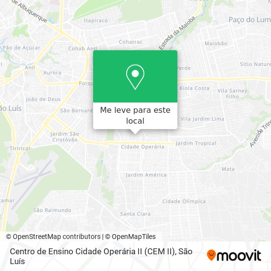 Centro de Ensino Cidade Operária II (CEM II) mapa