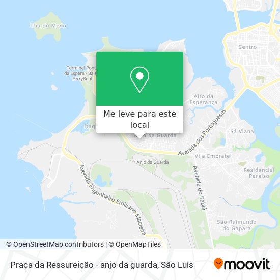 Praça da Ressureição - anjo da guarda mapa