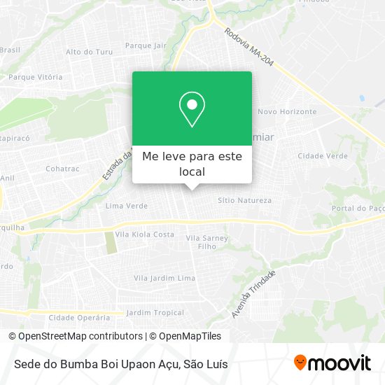 Sede do Bumba Boi Upaon Açu mapa