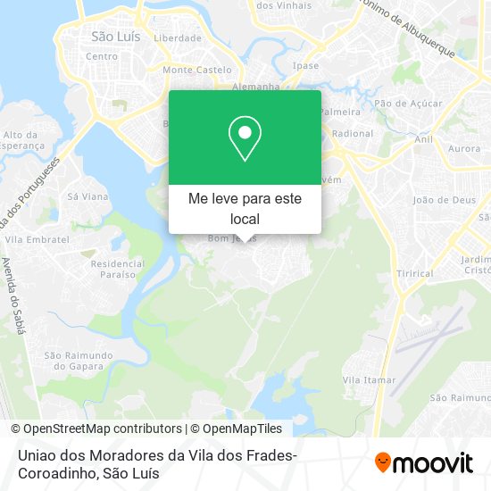 Uniao dos Moradores da Vila dos Frades-Coroadinho mapa