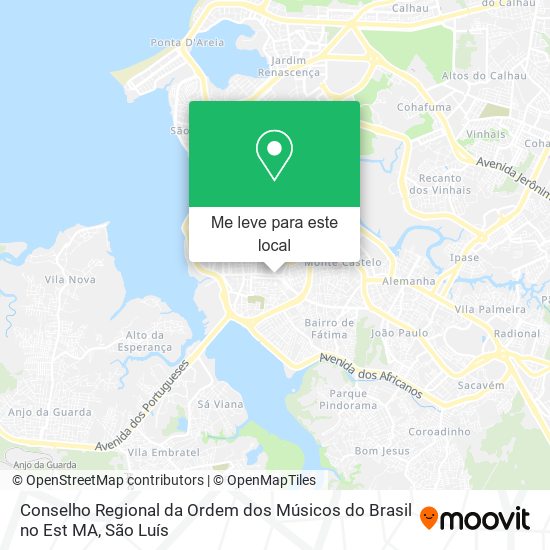 Conselho Regional da Ordem dos Músicos do Brasil no Est MA mapa
