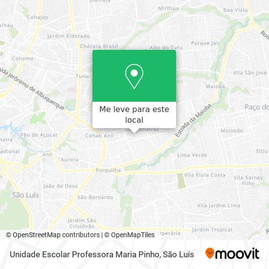 Unidade Escolar Professora Maria Pinho mapa