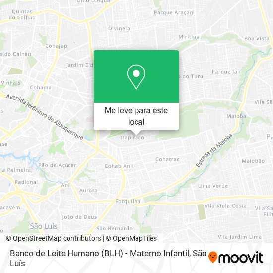 Banco de Leite Humano (BLH) - Materno Infantil mapa
