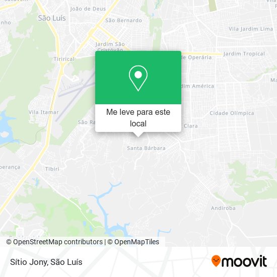 Sítio Jony mapa