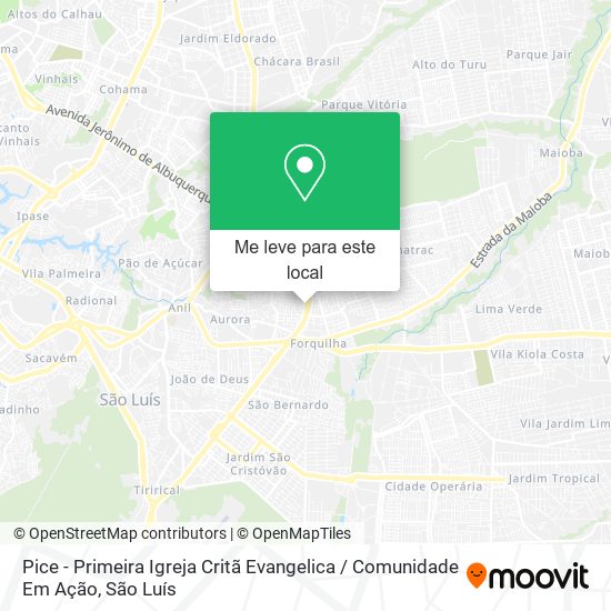 Pice - Primeira Igreja Critã Evangelica / Comunidade Em Ação mapa