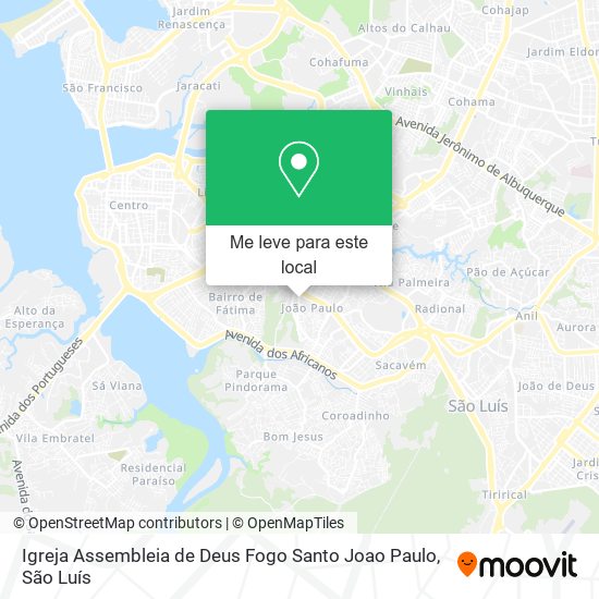 Igreja Assembleia de Deus Fogo Santo Joao Paulo mapa