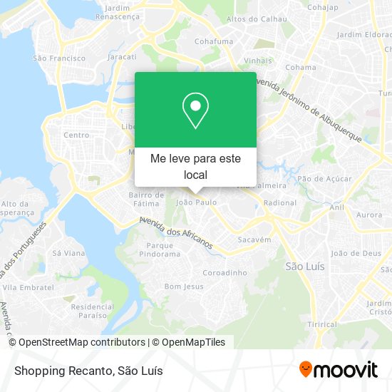 Shopping Recanto mapa