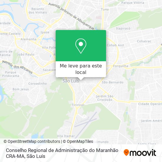 Conselho Regional de Administração do Maranhão CRA-MA mapa