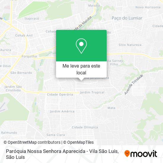 Paróquia Nossa Senhora Aparecida - Vila São Luís mapa