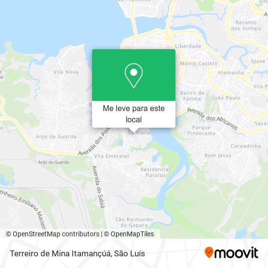Terreiro de Mina Itamançúá mapa