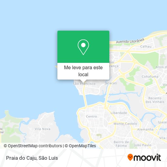 Praia do Caju mapa