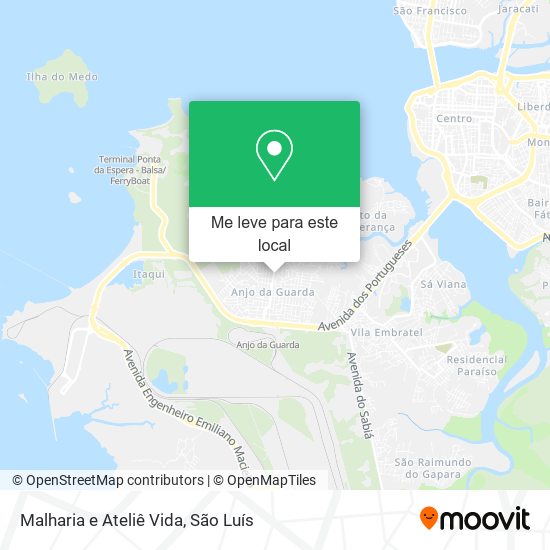 Malharia e Ateliê Vida mapa