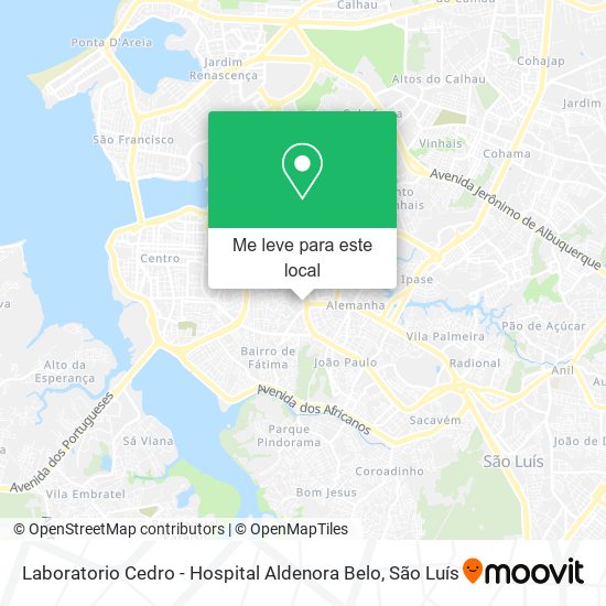 Laboratorio Cedro - Hospital Aldenora Belo mapa