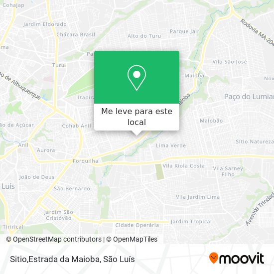 Sitio,Estrada da Maioba mapa