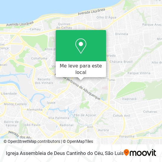 Igreja Assembleia de Deus Cantinho do Céu mapa