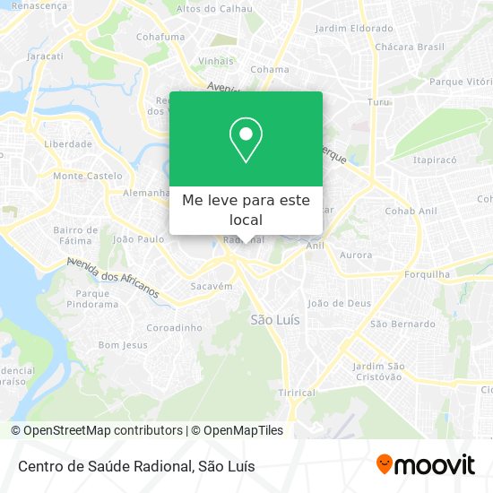 Centro de Saúde Radional mapa