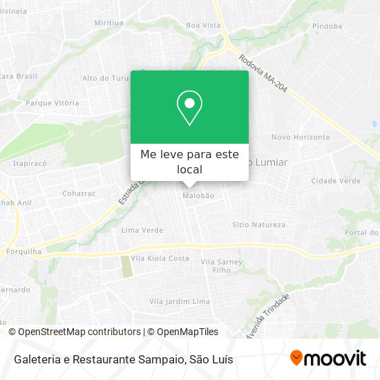 Galeteria e Restaurante Sampaio mapa