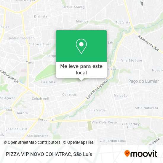 PIZZA VIP NOVO COHATRAC mapa