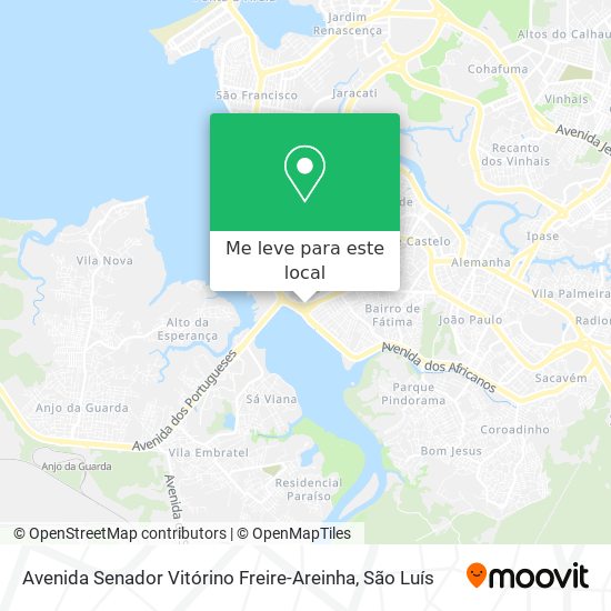 Avenida Senador Vitórino Freire-Areinha mapa