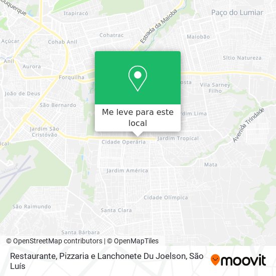 Restaurante, Pizzaria e Lanchonete Du Joelson mapa
