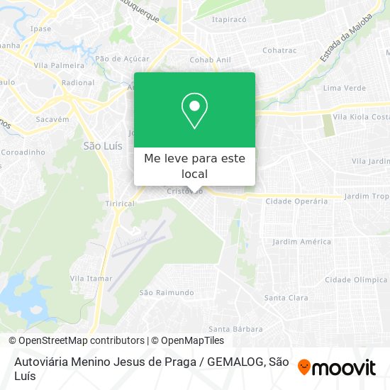 Autoviária Menino Jesus de Praga / GEMALOG mapa
