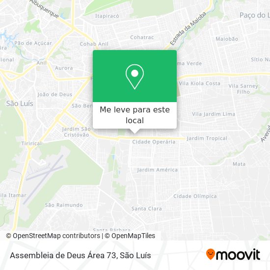 Assembleia de Deus Área 73 mapa