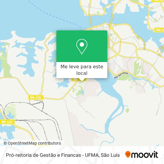 Pró-reitoria de Gestão e Financas - UFMA mapa