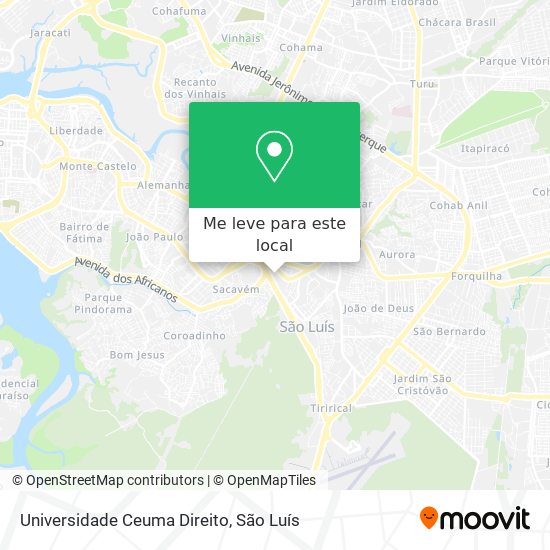 Universidade Ceuma Direito mapa