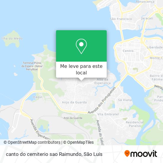 canto do cemiterio sao Raimundo mapa