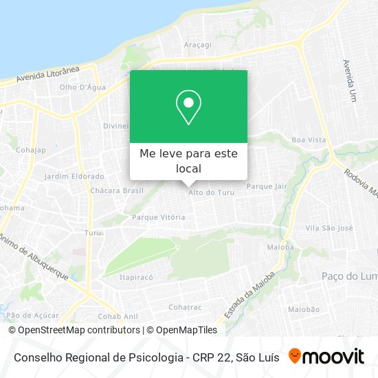 Conselho Regional de Psicologia - CRP 22 mapa