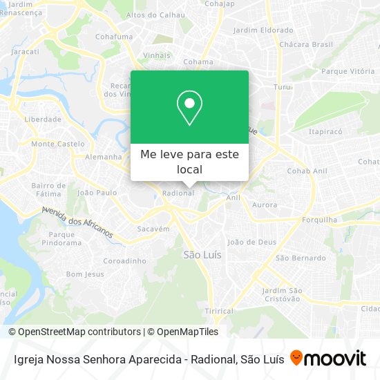 Igreja Nossa Senhora Aparecida - Radional mapa