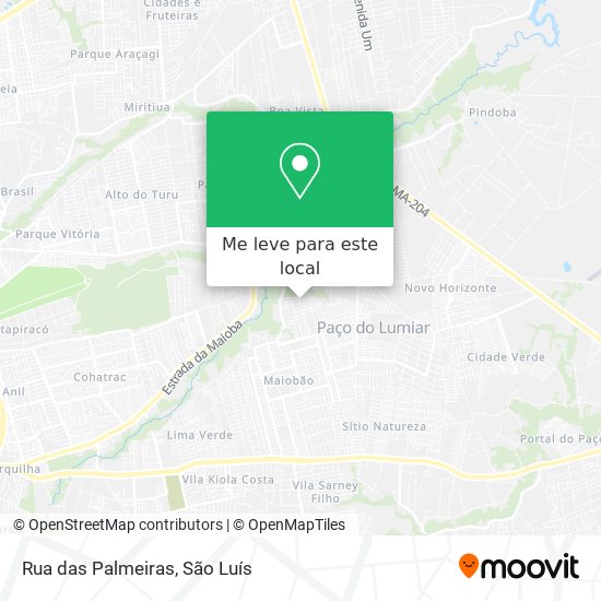 Rua das Palmeiras mapa