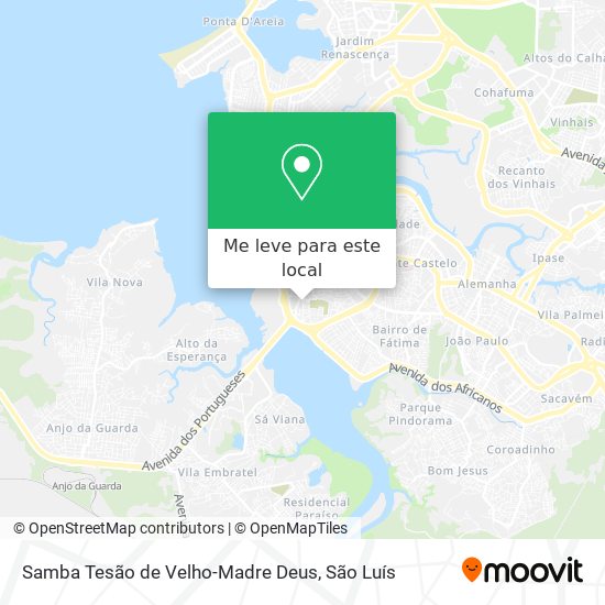 Samba Tesão de Velho-Madre Deus mapa