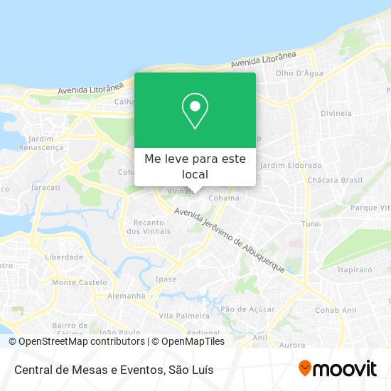 Central de Mesas e Eventos mapa