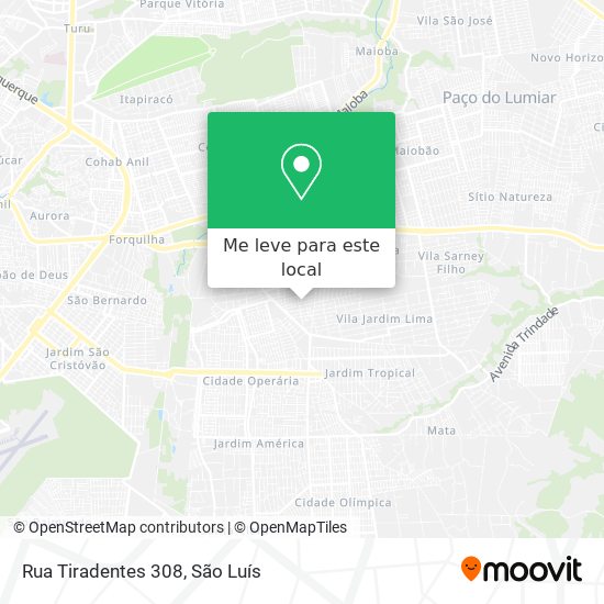 Rua Tiradentes 308 mapa