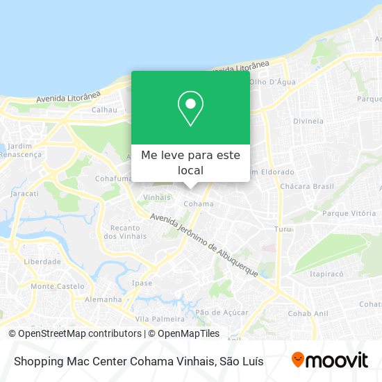 Shopping Mac Center Cohama Vinhais mapa