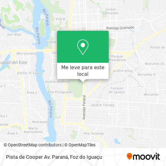 Pista de Cooper Av. Paraná mapa