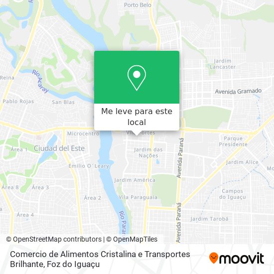 Comercio de Alimentos Cristalina e Transportes Brilhante mapa