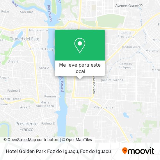 Hotel Golden Park Foz do Iguaçu mapa