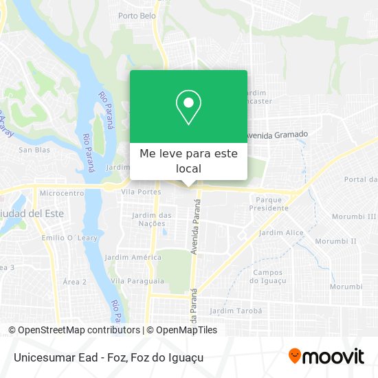 Unicesumar Ead - Foz mapa