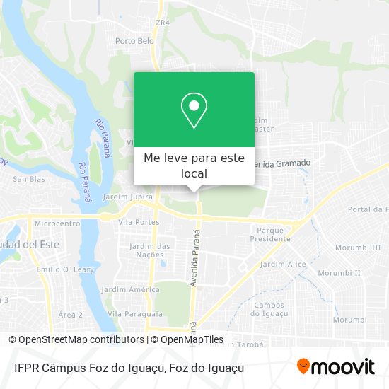 IFPR Câmpus Foz do Iguaçu mapa