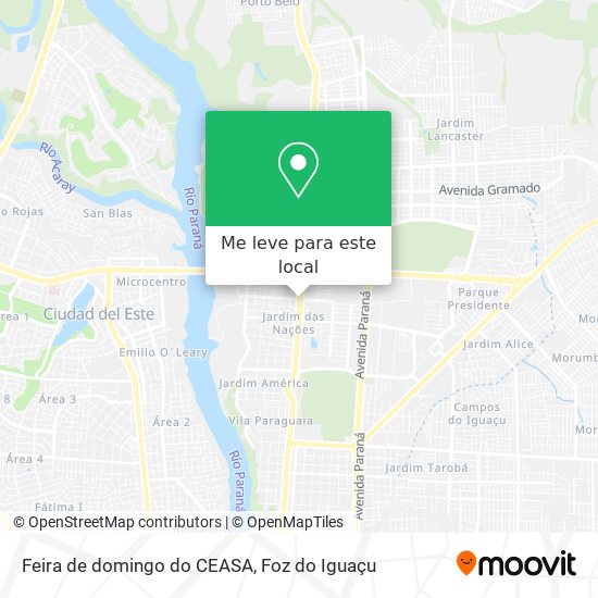 Feira de domingo do CEASA mapa