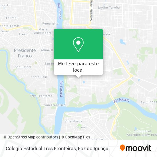 Colégio Estadual Três Fronteiras mapa