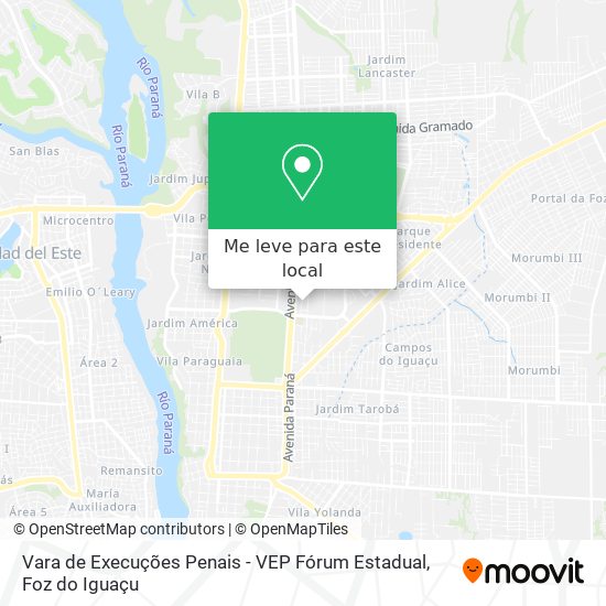 Vara de Execuções Penais - VEP Fórum Estadual mapa